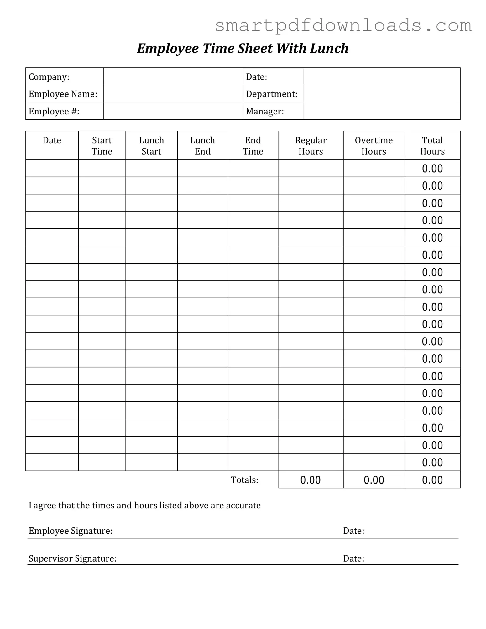 Time Card Form