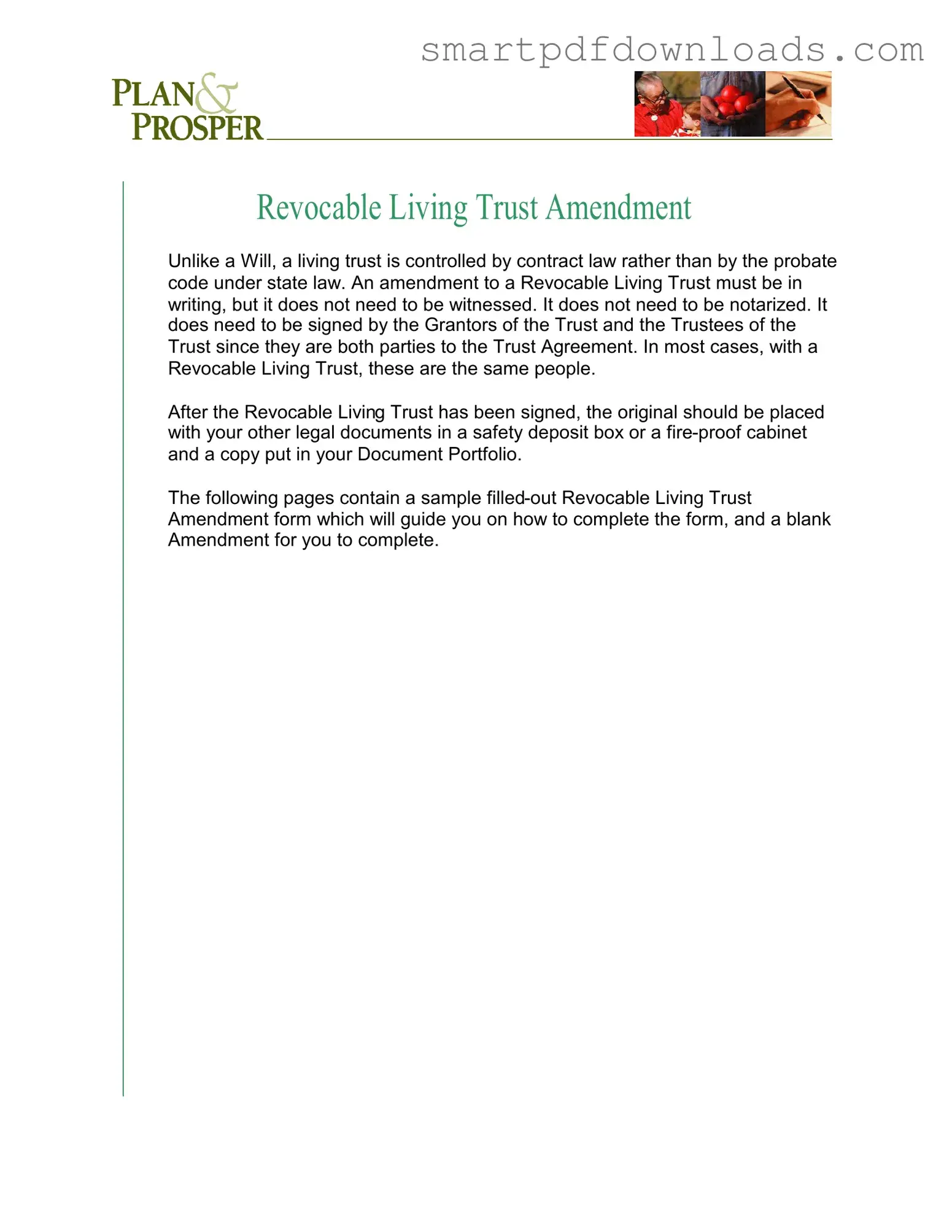 Trust Amendment Form