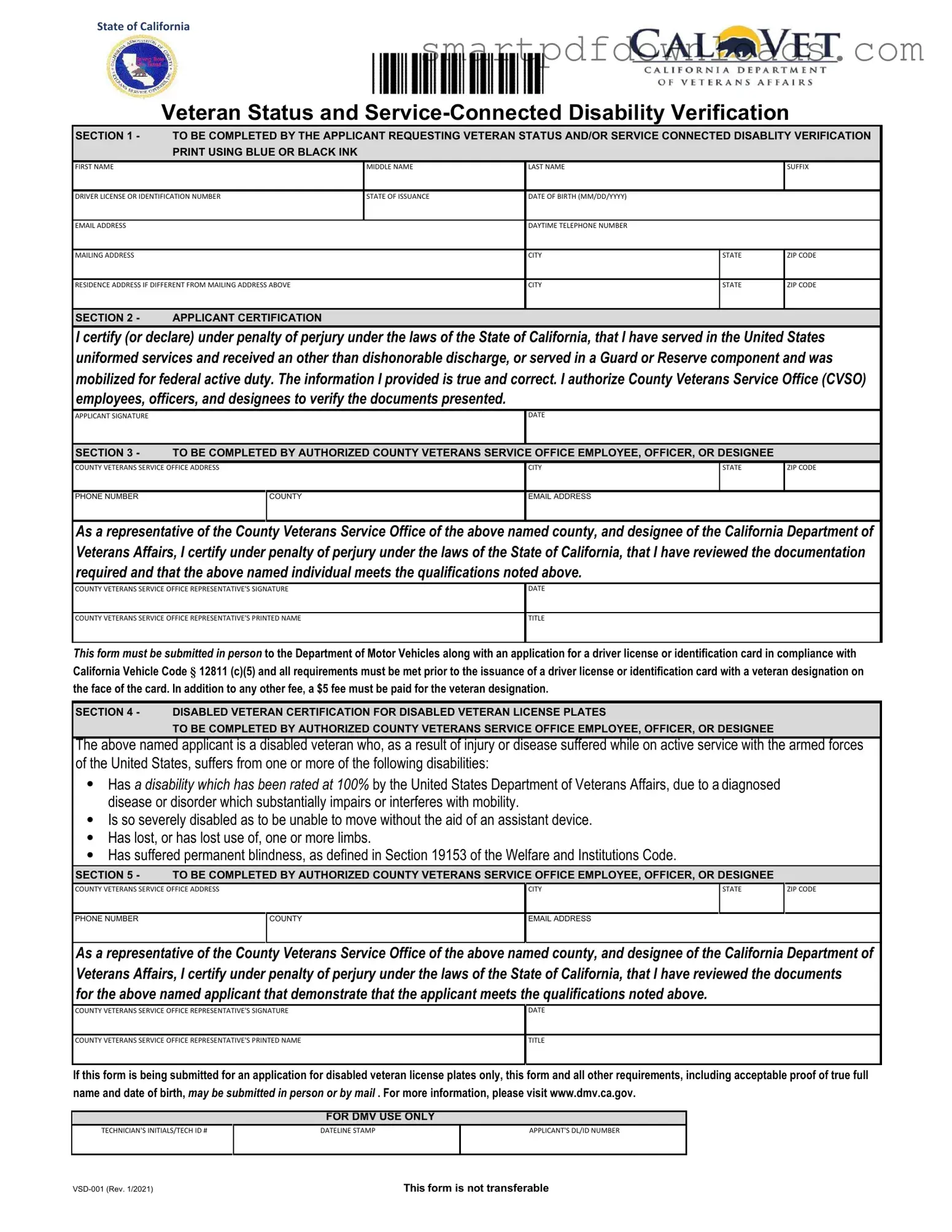 Vsd 001 Form