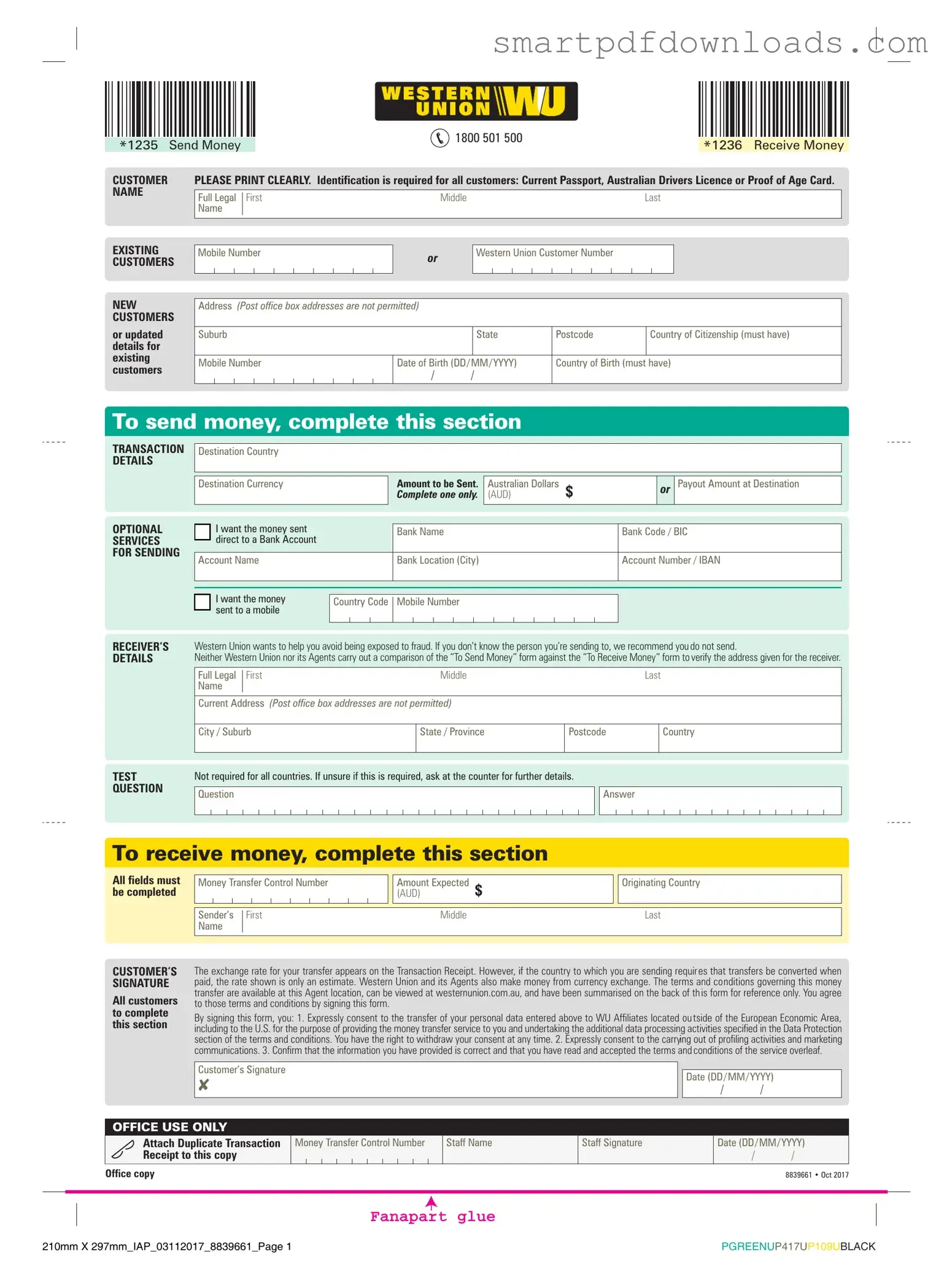 Western Union Form